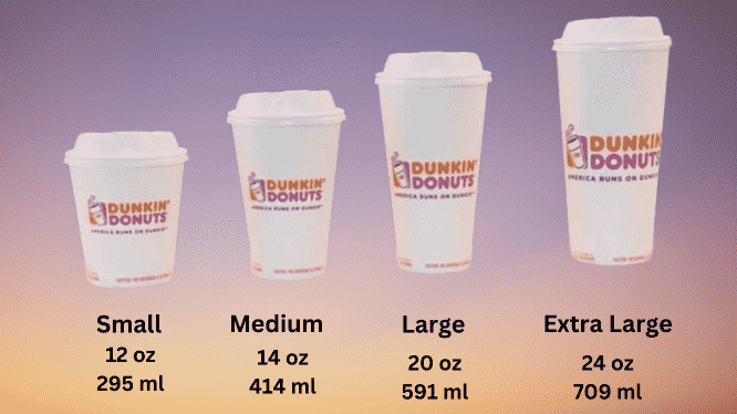 Dunkin Donuts Coffee Cups Size