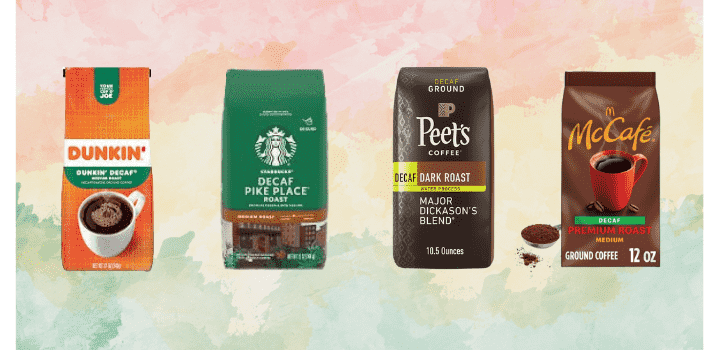 Decaf iced coffee of different brands